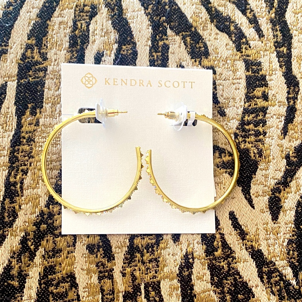 Kendra Scott Gold Spike Hoop Earrings on Branded Card🍒🍒